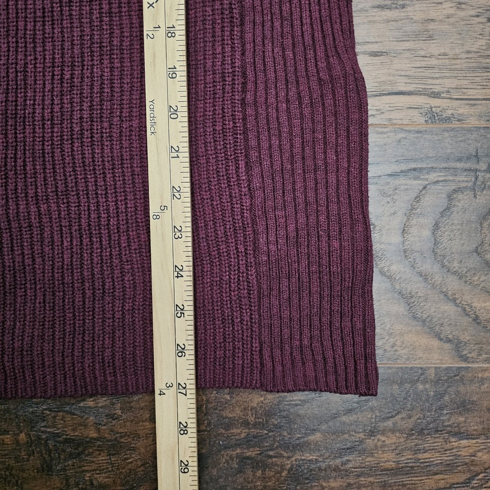 Torrid Plus Size 1 Burgundy Purple Rib Raglan Tunic Sweater 2 Side Zip 8"‎ Long - Picture 4 of 7